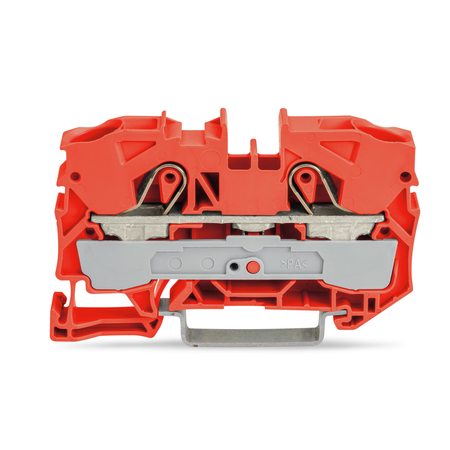 2-conductor through terminal block; 10 mm²; suitable for Ex e II applications; side and center marking; for DIN-rail 35 x 15 and 35 x 7.5; Push-in CAGE CLAMP®; 10,00 mm²; orange