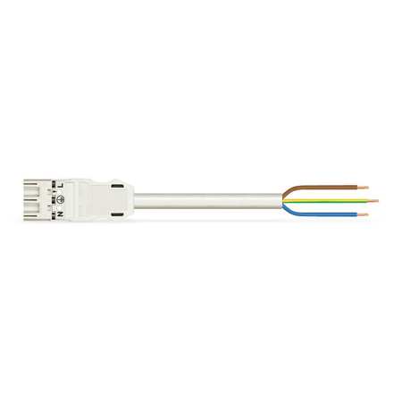 pre-assembled connecting cable; Eca; Plug/open-ended; 3-pole; Cod. A; H05Z1Z1-F 3G 1.5 mm²; 2 m; 1,50 mm²; white
