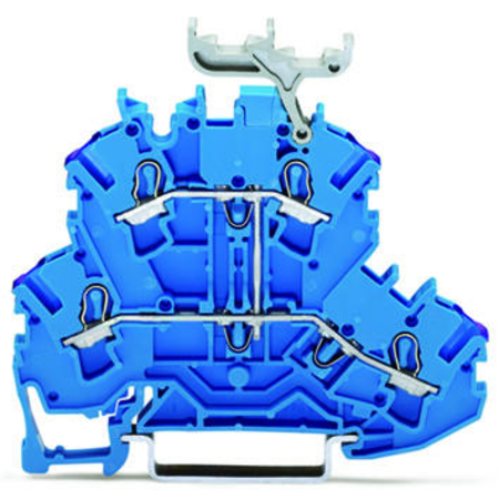 Double-deck terminal block; 4-conductor through terminal block; N; with marker carrier; for Ex e II and Ex i applications; internal commoning; conductor entry with violet marking; for DIN-rail 35 x 15 and 35 x 7.5; 2.5 mm²; Push-in CAGE CLAMP®; 2,50 mm²;