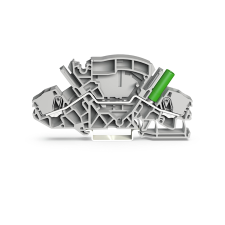 2-conductor through terminal block; 6 mm²; with touch-proof test socket; for 4 mm Ø test plugs; side and center marking; for DIN-rail 35 x 15 and 35 x 7.5; Push-in CAGE CLAMP®; 6,00 mm²; gray