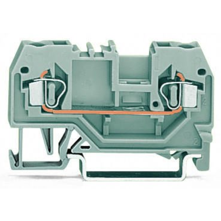 2-conductor through terminal block; 2.5 mm²; center marking; for DIN-rail 35 x 15 and 35 x 7.5; CAGE CLAMP®; 2,50 mm²; gray