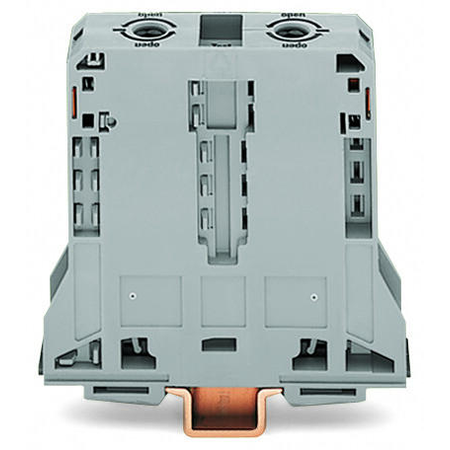 2-conductor through terminal block; 95 mm²; lateral marker slots; only for DIN 35 x 15 rail; POWER CAGE CLAMP; 95,00 mm²; gray