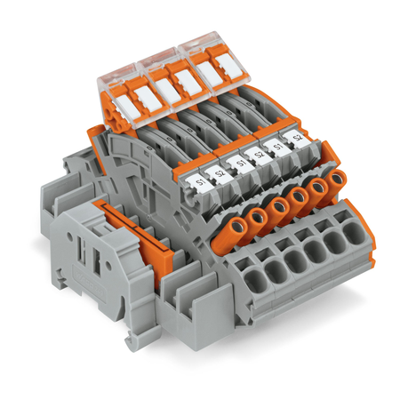 Compact terminal block; for 3-phase current transformer circuit; 6,00 mm²; multicoloured