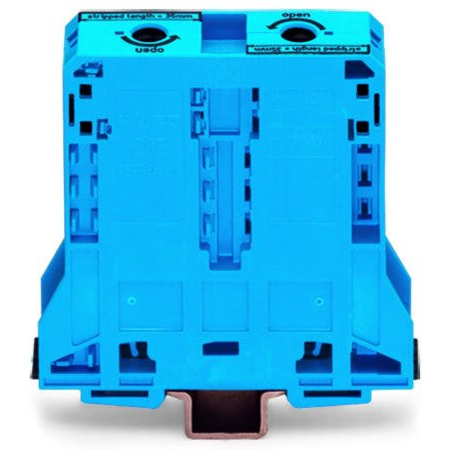 2-conductor through terminal block; 95 mm²; lateral marker slots; only for DIN 35 x 15 rail; POWER CAGE CLAMP; 95,00 mm²; blue