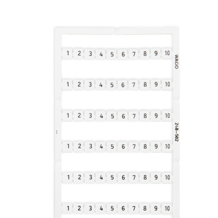 Mini-wsb marking card; as card; marked; 1 ... 10 (10x); not stretchable; horizontal marking; snap-on type; white