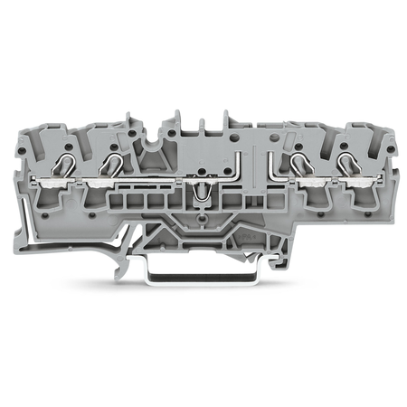 4-conductor carrier terminal block; for DIN-rail 35 x 15 and 35 x 7.5; 2.5 mm²; Push-in CAGE CLAMP®; 2,50 mm²; gray