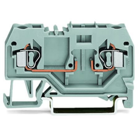 2-conductor carrier terminal block; for DIN-rail 35 x 15 and 35 x 7.5; 4 mm²; CAGE CLAMP®; 4,00 mm²; gray