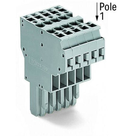 2-conductor female connector; 4 mm²; 9-pole; 4,00 mm²; gray