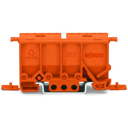 Mounting carrier; 222 Series; for DIN-35 rail mounting/screw mounting; orange