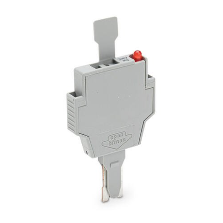 Fuse plug; with pull-tab; for miniature metric fuses 5 x 20 mm and 5 x 25 mm; with blown fuse indication by neon lamp; 230 V; 6 mm wide; gray