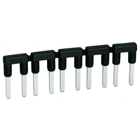 Comb-style jumper bar; for conductor entry; insulated; terminated conductor entry; black