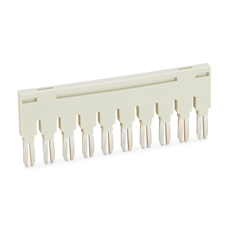 Push-in type jumper bar; insulated; 10-way; Nominal current 18 A; light gray