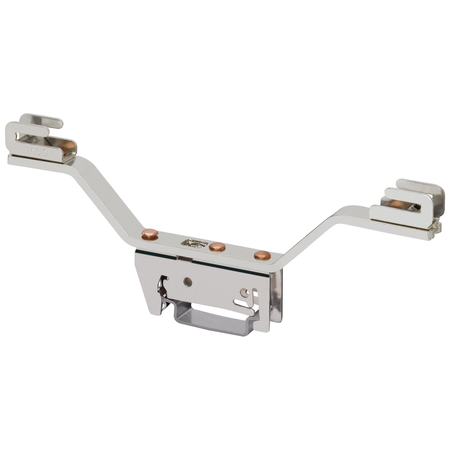 Busbar carrier; for busbars Cu 10 mm x 3 mm; both sides, angled; for DIN 35 rail; gray