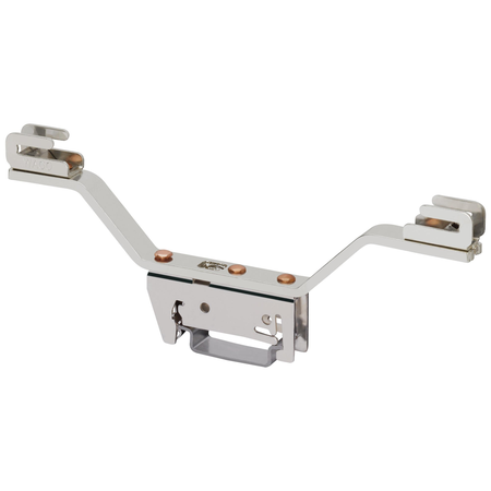 Busbar carrier; for busbars cu 10 mm x 3 mm; both sides, angled; for din 35 rail; gray