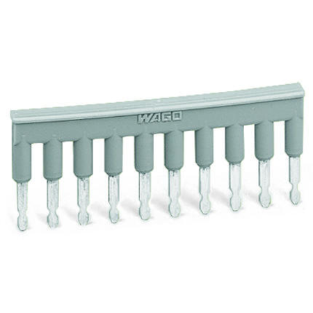 Comb-style jumper bar; insulated; 10-way; IN = IN terminal block; gray