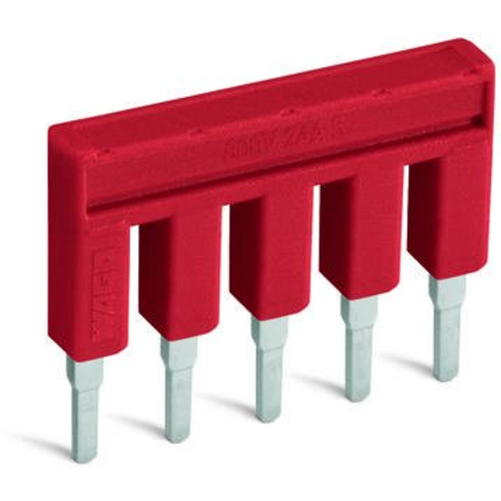 Push-in type jumper bar; insulated; 10-way; Nominal current 25 A; red