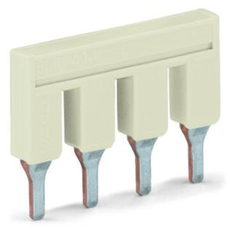 Push-in type jumper bar; insulated; 4-way; Nominal current 41 A; light gray