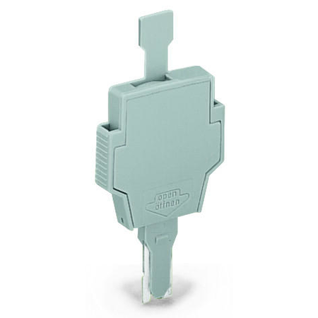 Fuse plug; with pull-tab; for miniature metric fuses 5 x 20 mm and 5 x 25 mm; with port for LED; 6 mm wide; gray