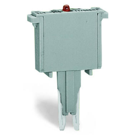 Component plug; for carrier terminal blocks; 1-pole; LED (red); 24 VDC; 5 mm wide; gray