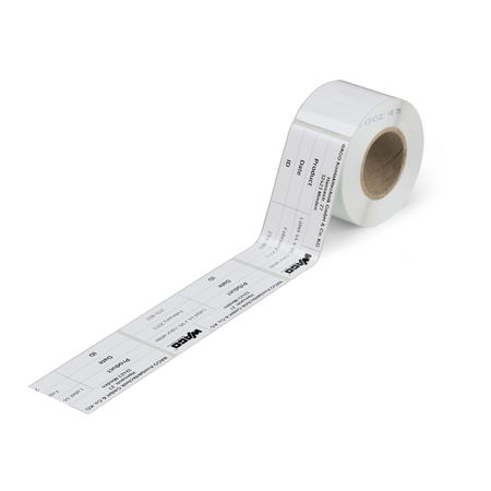 Type labels; 99 x 44 mm; white