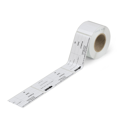 Type labels; 70 x 33 mm; white