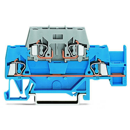 Double-deck terminal block; with additional jumper position on lower level; for DIN-rail 35 x 15 and 35 x 7.5; 2.5 mm²; CAGE CLAMP®; 2,50 mm²; gray/gray