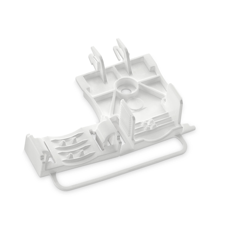 Strain relief plate; for 294 Series; for multicore cables; 3- to 5-pole; with secured clamp; white