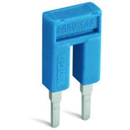 Push-in type jumper bar; insulated; 2-way; Nominal current 14 A; blue