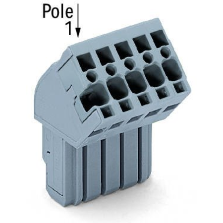 1-conductor female plug; angled; 4 mm²; 13-pole; 4,00 mm²; gray