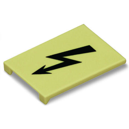 Protective warning marker; with high-voltage symbol, black; yellow