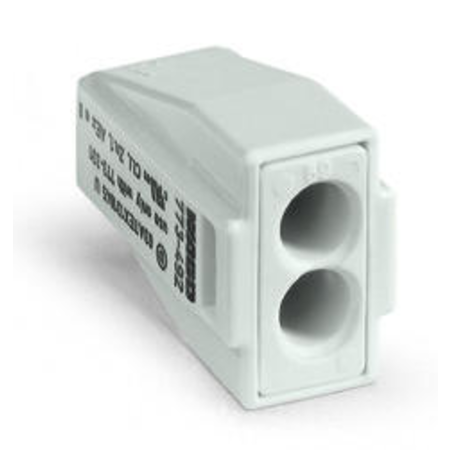 PUSH WIRE® connector for junction boxes; for solid and stranded conductors; for Ex applications; max. 2.5 mm²; 2-conductor; light gray housing; light gray cover; Surrounding air temperature: max 60°C; 2,50 mm²