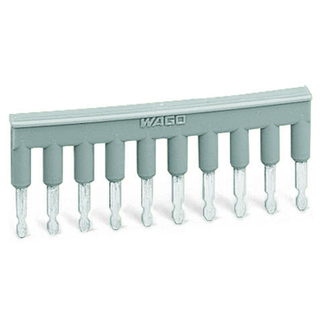 Comb-style jumper bar; insulated; 10-way; IN = IN terminal block; gray