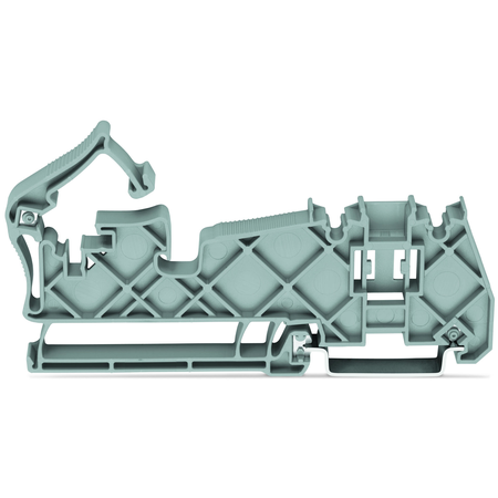 Busbar carrier; for busbars Cu 10 mm x 3 mm; no contact to DIN rail; insulated; gray