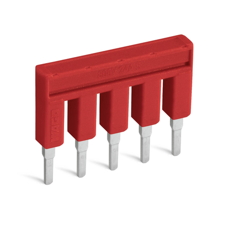 Push-in type jumper bar; insulated; 5-way; Nominal current 25 A; red