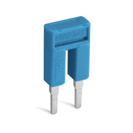 Push-in type jumper bar; insulated; 2-way; Nominal current 25 A; blue