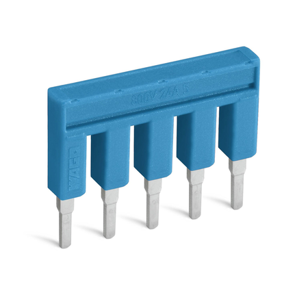 Push-in type jumper bar; insulated; 5-way; Nominal current 25 A; blue