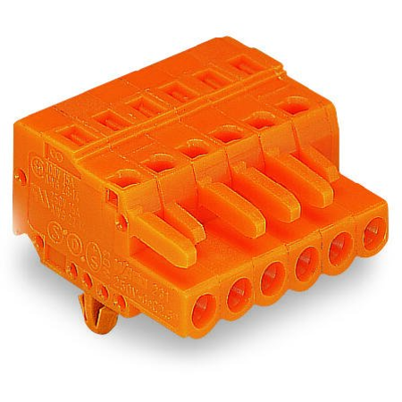 1-conductor female plug; Snap-in mounting feet; 2.5 mm²; Pin spacing 5.08 mm; 12-pole; 2,50 mm²; orange