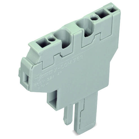 Start module for 2-conductor female connector; with integrated end plate; 4 mm²; 1-pole; 4,00 mm²; gray