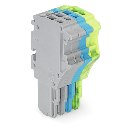 1-conductor female plug; 1.5 mm²; 4-pole; 1,50 mm²; gray, blue, green-yellow