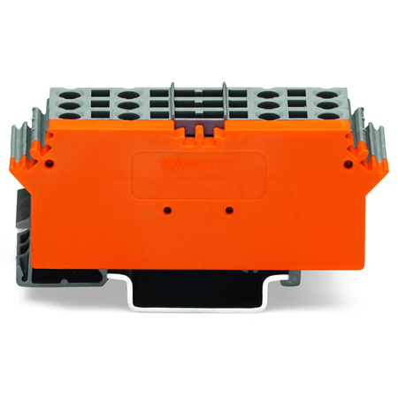 Terminal block for pluggable modules; 6-pole; with 4-conductor terminal blocks; with marker carrier; with orange separator; for DIN-rail 35 x 15 and 35 x 7.5; 2.5 mm²; CAGE CLAMP®; 2,50 mm²; gray