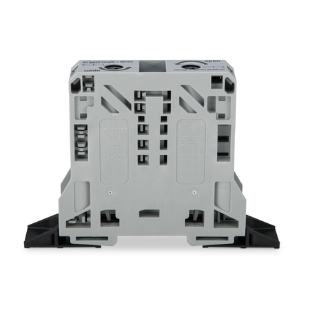 2-conductor through terminal block; 50 mm²; lateral marker slots; with fixing flanges; POWER CAGE CLAMP; 50,00 mm²; gray