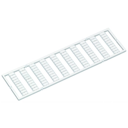 WMB marking card; as card; MARKED; F1, ..., F10 (10x); stretchable 5 - 5.2 mm; Vertical marking; snap-on type; white