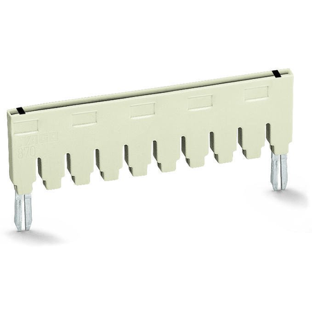 Push-in type jumper bar; insulated; from 1 to 5; Nominal current 18 A; light gray