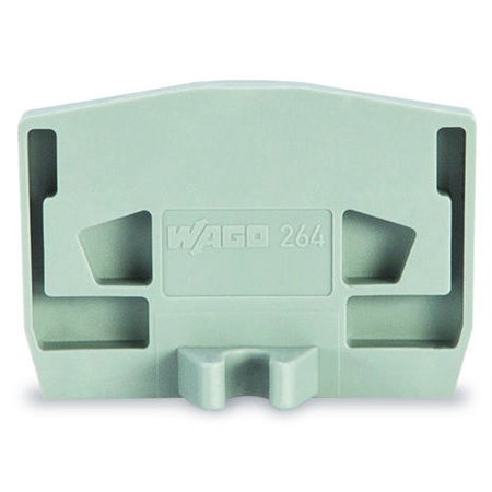 End plate; with fixing flange; 4 mm thick; light gray