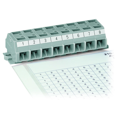Marking strips; as a DIN A4 sheet; MARKED; 1 - 12 (40x); Strip width 6 mm; Strip length 182 mm; Horizontal marking; Self-adhesive; white