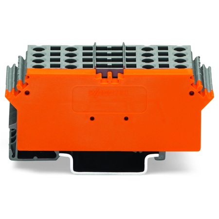 Terminal block for pluggable modules; 8-pole; with 4-conductor terminal blocks; with marker carrier; with orange separator; for DIN-rail 35 x 15 and 35 x 7.5; 2.5 mm²; CAGE CLAMP®; 2,50 mm²; gray