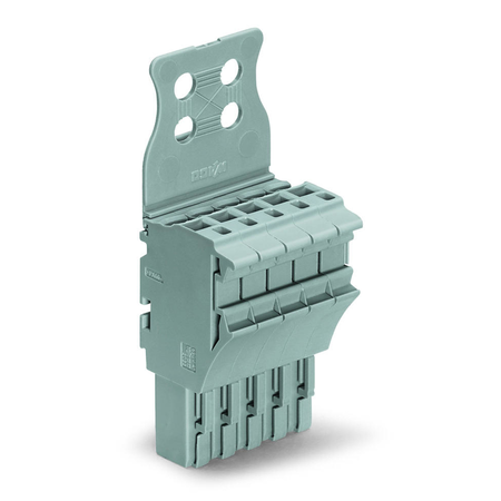 1-conductor female plug; Strain relief plate; 2.5 mm²; 5-pole; 2,50 mm²; gray