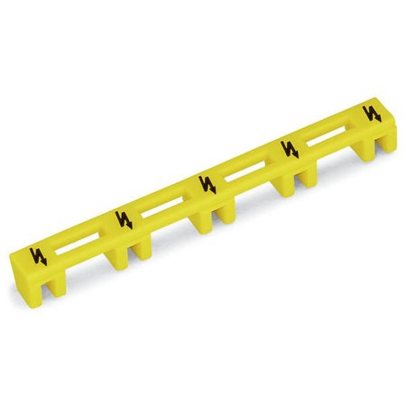 Protective warning marker; with high-voltage symbol, black; for 5 terminal blocks; yellow