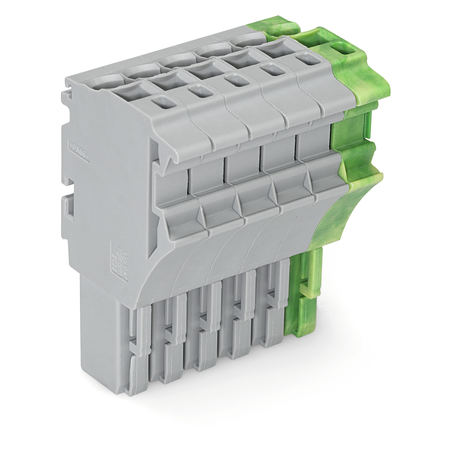 1-conductor female plug; 2.5 mm²; 6-pole; 2,50 mm²; gray, green-yellow