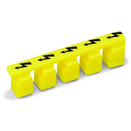 Protective warning marker; with high-voltage symbol, black; for 5 terminal blocks; yellow